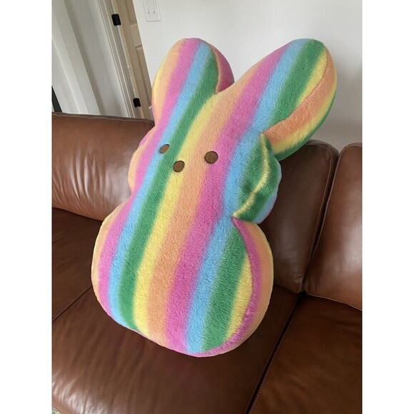 Jumbo Peeps 42" XL JUMBO Plush Rainbow Striped Stuffed Easter Bunny Giant - Picture 1 of 7